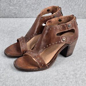 Bedstu Sandals Womens Size 9 Brown Leather Soto Boho Gladiator Studded Rustic